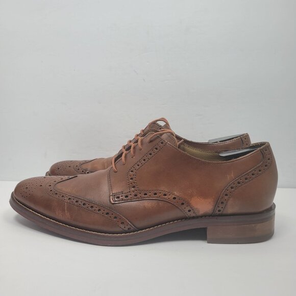 Cole Haan Grand OS Men's Brown Leather Wingtip Lace Up Oxfords US Size 10.5M - Picture 2 of 8